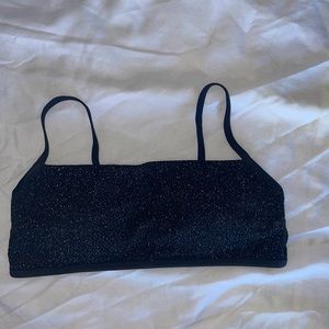 aerie black glitter bikini top